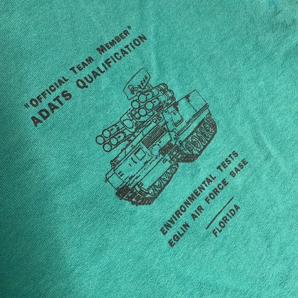 Vintage Oerlikon Aerospace Single Stitch T Shirt. Green. Size Large. - Picture 6 of 9